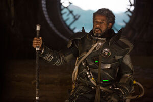 Saw Gerrera with cane