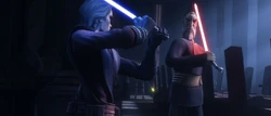 Skywalker se enfrenta al Conde Dooku en Naboo.