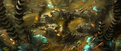 Arte conceptual de la batalla.