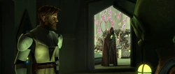 Kenobi viendo a Bane secuestrar a Wee Dunn