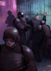 Soldados de la Espo realizando un arresto.