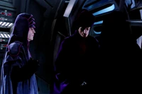 Greejatus, Aloo, y Palpatine reunidos a bordo de la Estrella de la Muerte II.