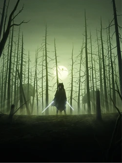 Ahsoka Tano en los bosques quemados de Corvus.
