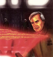 El general Cracken estudia un holograma de un Destructor Estelar Imperial