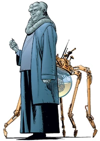 El cerebro de , ubicado en su droide araña, junto a .