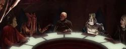 Gunray junto a Dooku y otros miembros del Consejo Separatista.