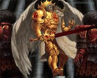 Sanguinius rodeado por su élite de Exterminadores Cataphractii.