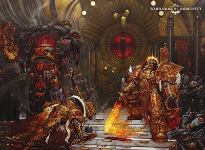 Emperador vs horus sanguinius muerto