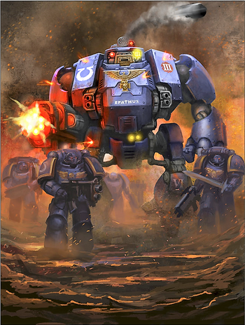 Epathus Dreadnought Redemptor Primaris Ultramarines 8ª Edición ilustración