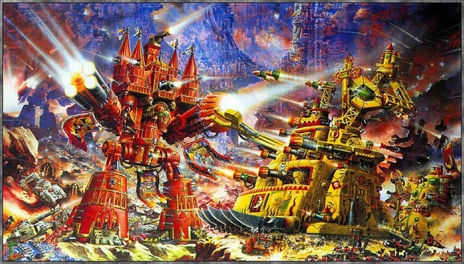 Titanes y Gargantes en combate.