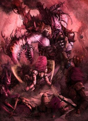 Caos demonio principe de slaanesh Vs eldars espectros aullantes