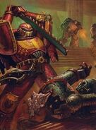 Los Hijos del Emperador Leales luchan junto a las Legiones Leales contra su propia legion en Istvaan III.