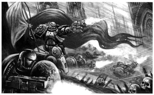 Marines espaciales de los Despojadores, en la Tercera Guerra de Armageddon.