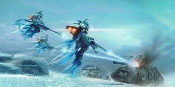 Eldar espectro sombrio ataque tanque leman russ