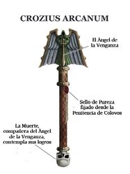 Crozius Arcanum de un Capellán Interrogador de los Ángeles Oscuros