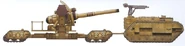 Pieza de Artillería con Cañón Estremecedor modelo Phaeton, remolcado por Vehículo de Apoyo Trojan