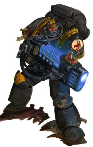 Escorpiones Rojos Devastador Cañon Plasma Marines Espaciales Astartes Wikihammer