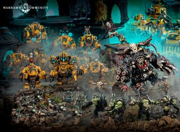 Orkos Ghazghkull y sus Chikoz