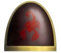 Escorpiones Rojos Emblema Hombrera Marines Espaciales Astartes Wikihammer