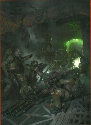 Kasrkin vs Necrones Kill Team