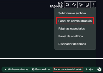 Panel de administración (acceso)