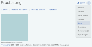 Borrado de imagen - Admin