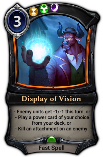 Display of Vision card