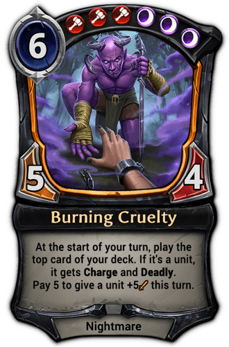 Burning Cruelty card