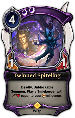 Twinned Spiteling card