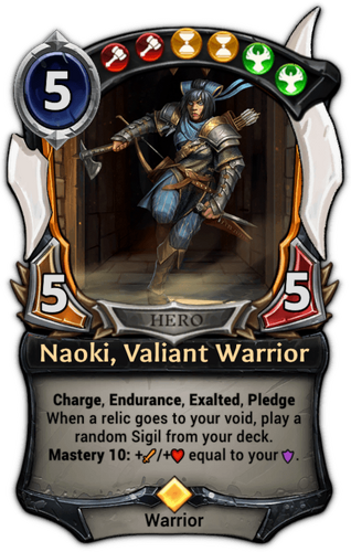 Naoki, Valiant Warrior card