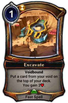 Excavate card