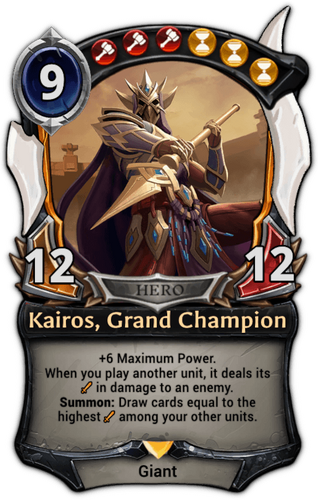 Alternate-art Kairos, Grand Champion card