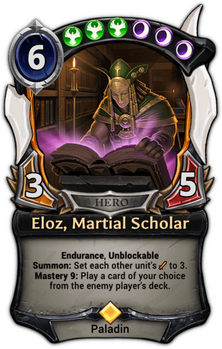 Eloz, Martial Scholar card
