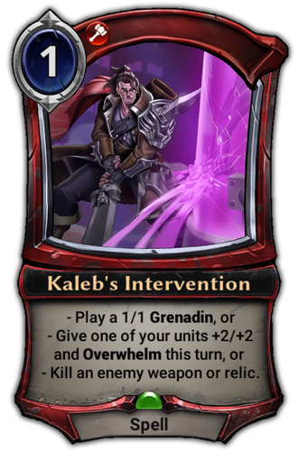 Kaleb&#39;s Intervention card