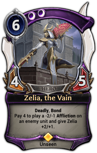 Zelia, the Vain card