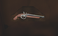 One of Maximillian Roivas's Flintlock Pistols hanging by the side of one of the mansion walls.
