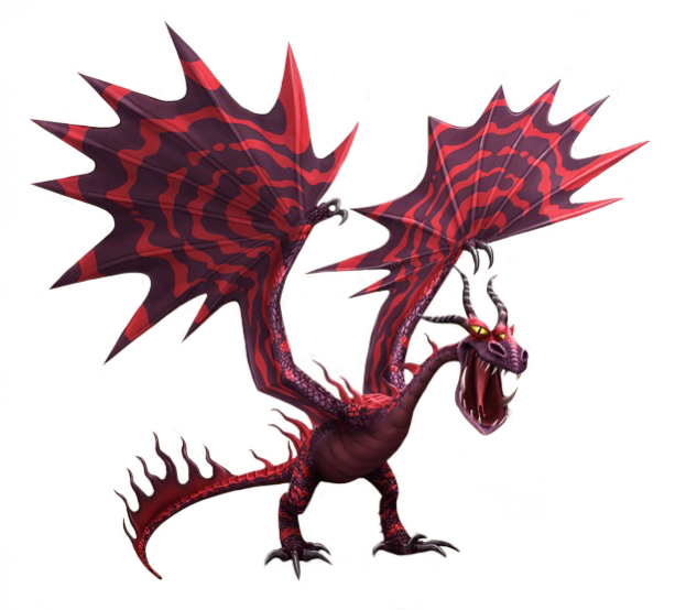 monstrous nightmare dragon on fire