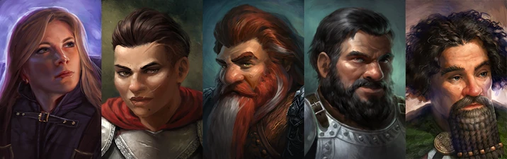 Portraits of mountain dwarves.