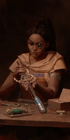 Concept art of Giatta in "resting" pose