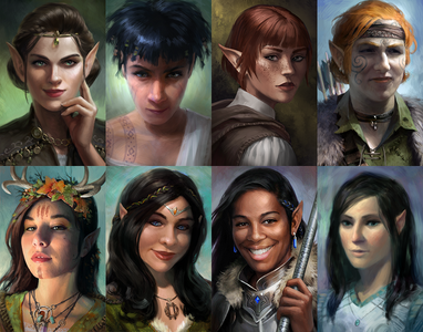 Female wood elf portraits.