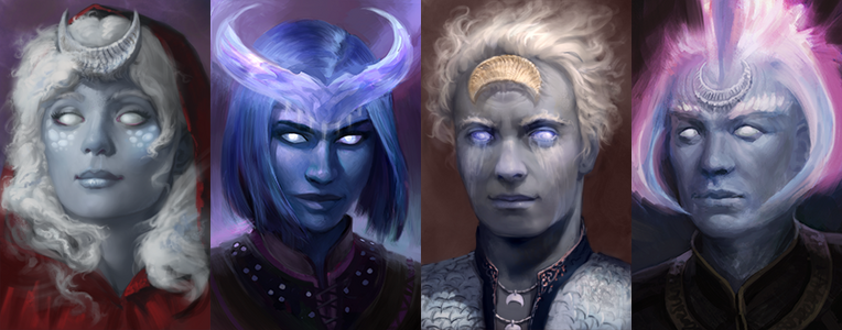 Portraits of moon godlike