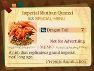 Special Menu. Imperial Manhan Quanxi