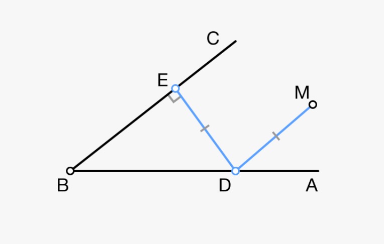 Point Equidistant from Side of Angle and Point | Euclidea