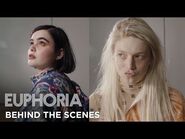 Euphoria - barbie and hunter at their PAPER magazine shoot - behind the scenes - HBO