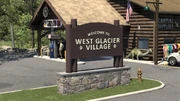 West Glacier village welcome sign