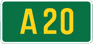 UK A20 sign
