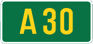 UK A30 sign