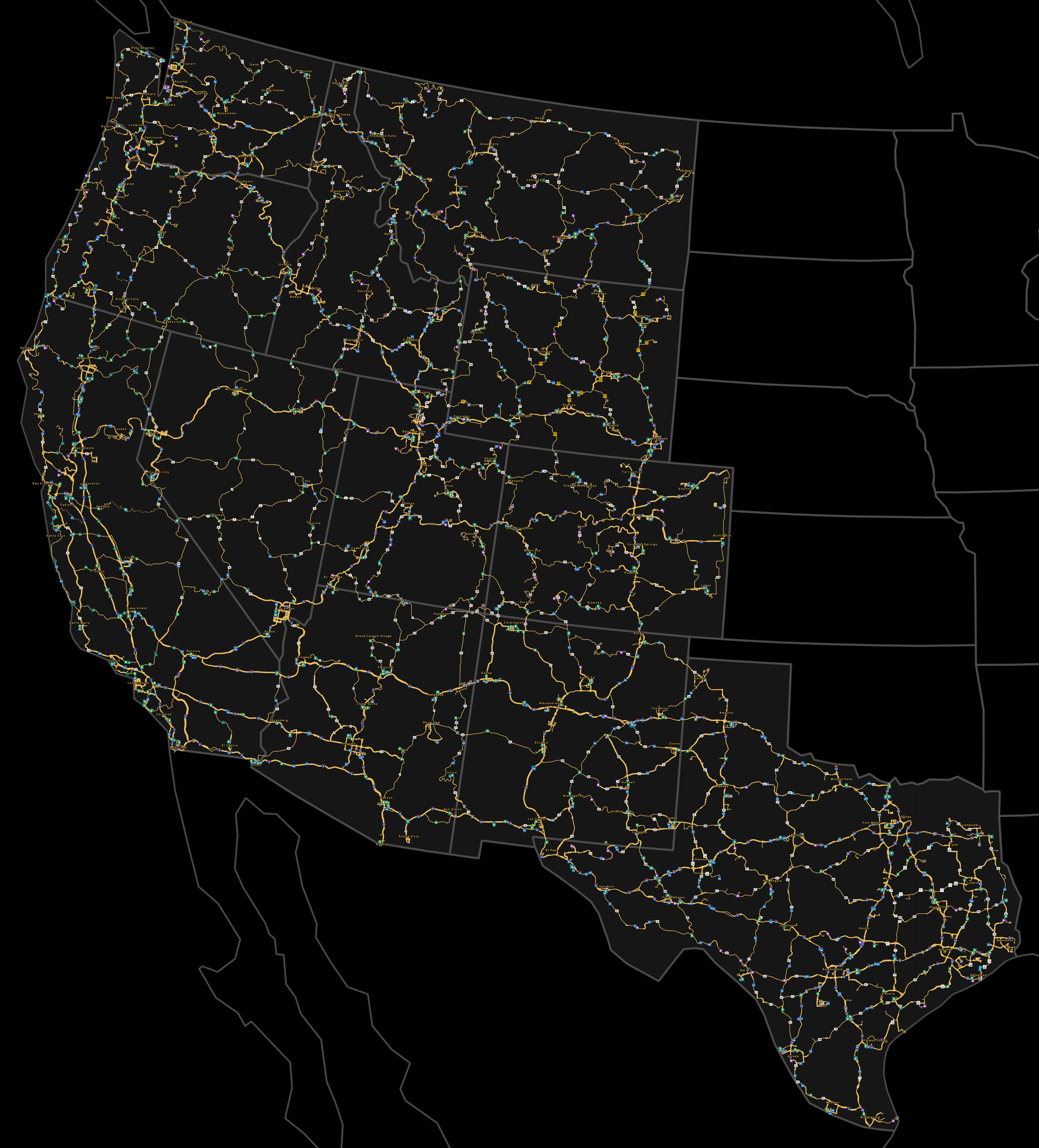 American Truck Simulator All Dlc Map American Truck Simulator | Truck Simulator Wiki | Fandom
