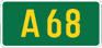 UK A68 sign