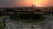 A661 flyover at sunset.